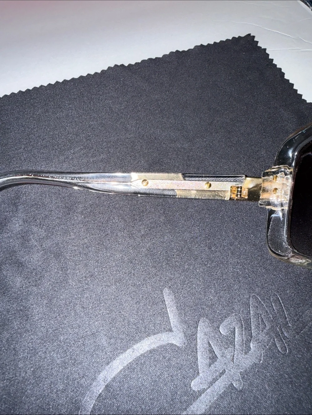 Cazal Gold and Black Oversized Aviator Sunglasses